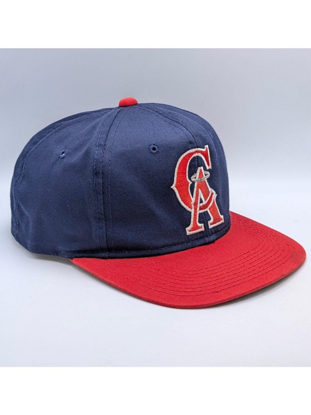 California Angels Anaheim Blue & Red Baseball Snapback Hat MLB Cap Vintage 80s
